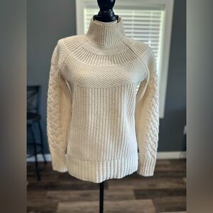 Haven Well Within Women's Cashmere/Wool Sweater Knit Turtleneck XS White Cottage